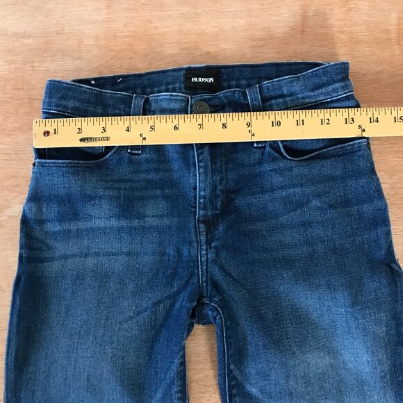 Hudson Midrise Ankle Natalie Super Skinny Jeans Women 26 Blue Dark Wash Stretch - Picture 9 of 12